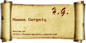 Haase Gergely névjegykártya